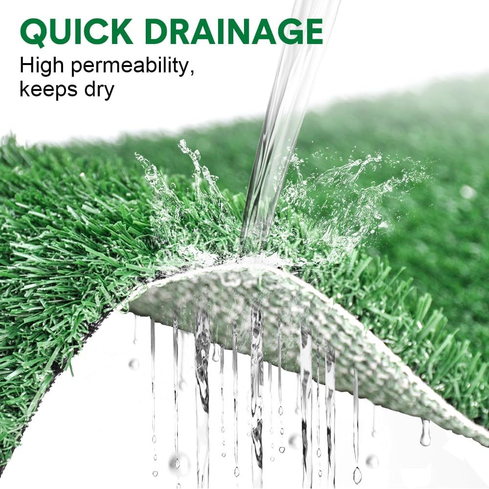 Melpet Large Dog Toilet with Artificial Grass, Portable Indoor Outdoor Pet Potty Training with 2 Grass Pads 2 Trays, 76X51Cm image number 4