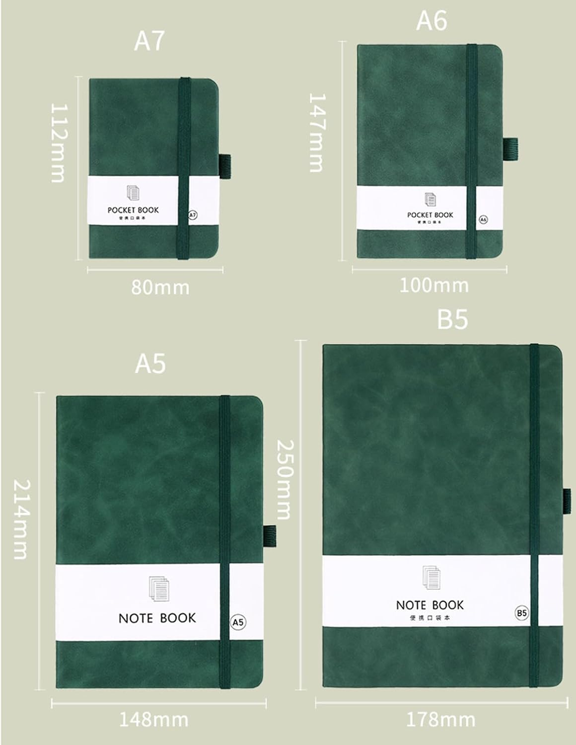 2 Pack Notebook-A6/A5 Lined Journal Notebook,100 Pages 80 GSM Journal Notebook Hardback Notepad with Bookmark, Pen Loop,Premium Leather Hardcover Notebook for Writing Study Office Travel Recording (Pink) image number 5