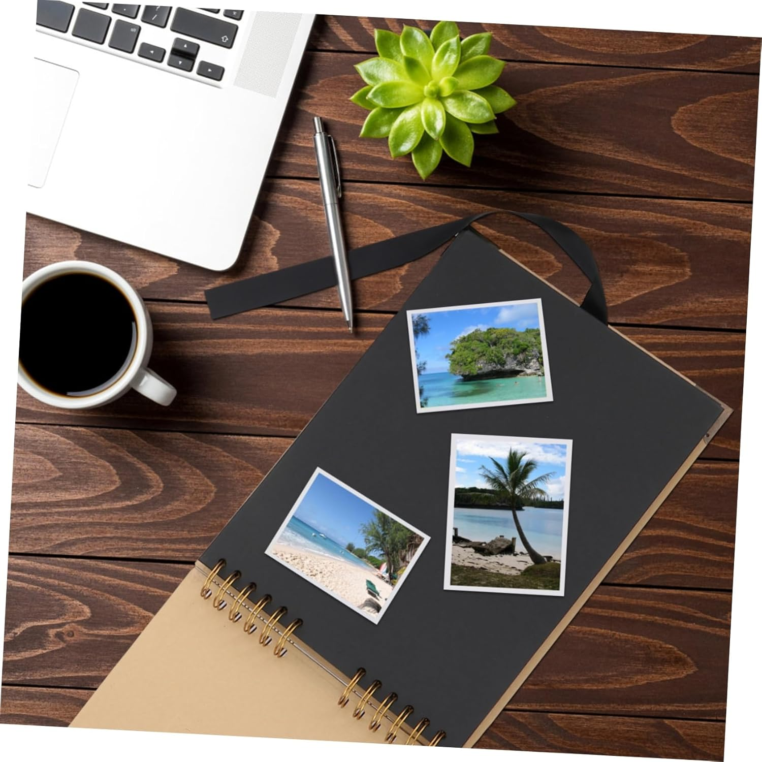 Mobestech Handmade Photo Album with Ribbon Bowtie Black Page Scrapbook for Family Memories DIY Creative Design for Storing Photos and Keepsakes image number 6