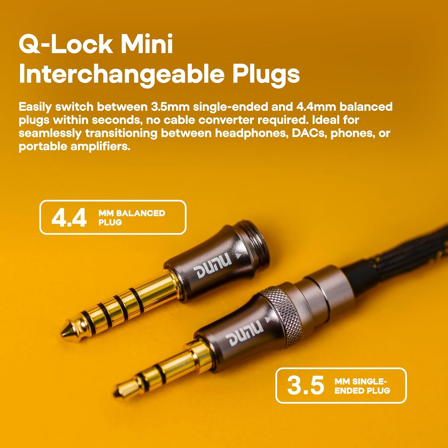 Linsoul DUNU Lyre Mini 24AWG 240-Strand High-Purity OCC Upgraded Hifi Audio Earphone Cable with Q-Lock Mini Plug System for Audiophile Musician (MMCX) image number 2
