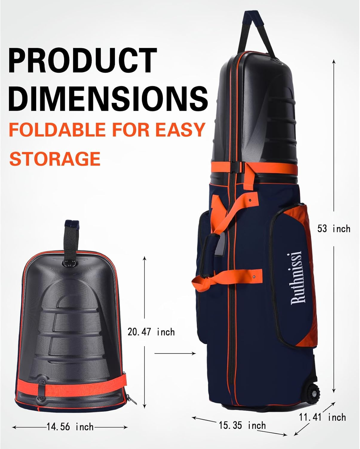 Golf Travel Bags for Airlines with Strong Wheels and Hard Case Top,Keep Club Heads Safe,Waterproof Fabric,Foldable for Space Saving,Easy Storage,Plenty of Room,Lightweight image number 5