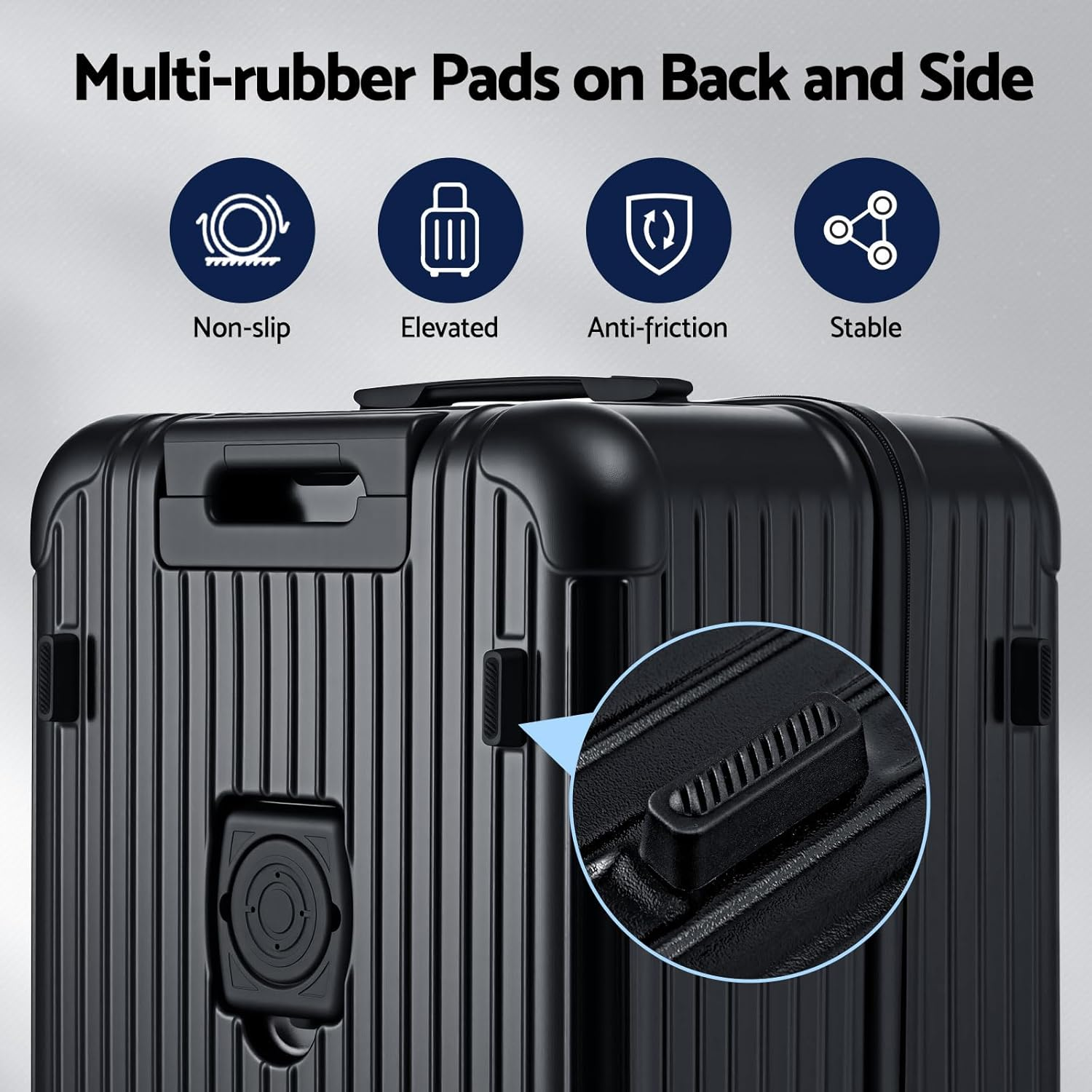 Wanderlite 32'' Trunk Luggage, Suitcase with Larger Capacity, 5 Wheels, Travel Luggage with Usb&Type-C Port, Phone & Cup Holder, TSA Lock, Lightweight Hardshell, Black image number 3