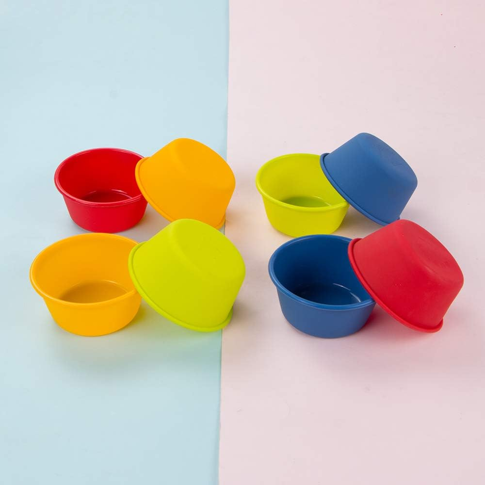 Webake Silicone Cupcake Baking Cups Set of 8, Air Fryer Muffin Pan Jumbo Muffin Liners Reusable Large Individual Muffin Tin, 3.5 Inch Mini Cake Pan Salad Dressing Container, BPA Free image number 3