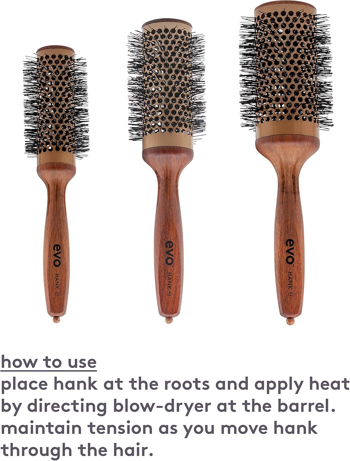 Evo Hank Ceramic Vent Radial Brush - Improves Manageability & Reduces Blow-Drying Time - Volumising Hair Brush - 52Mm image number 6