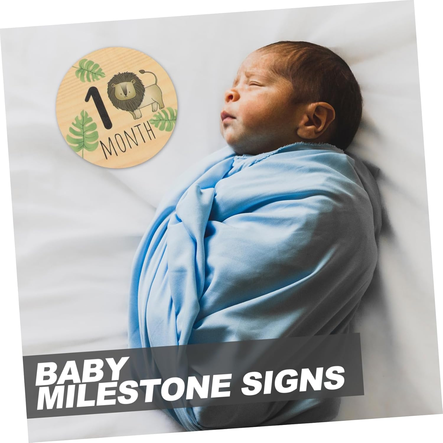 7Pcs Baby Monthly Progress Wooden Signs Double-Sided Cartoon Animal Photo Props for Newborn Announcement Nursery Name Board image number 3