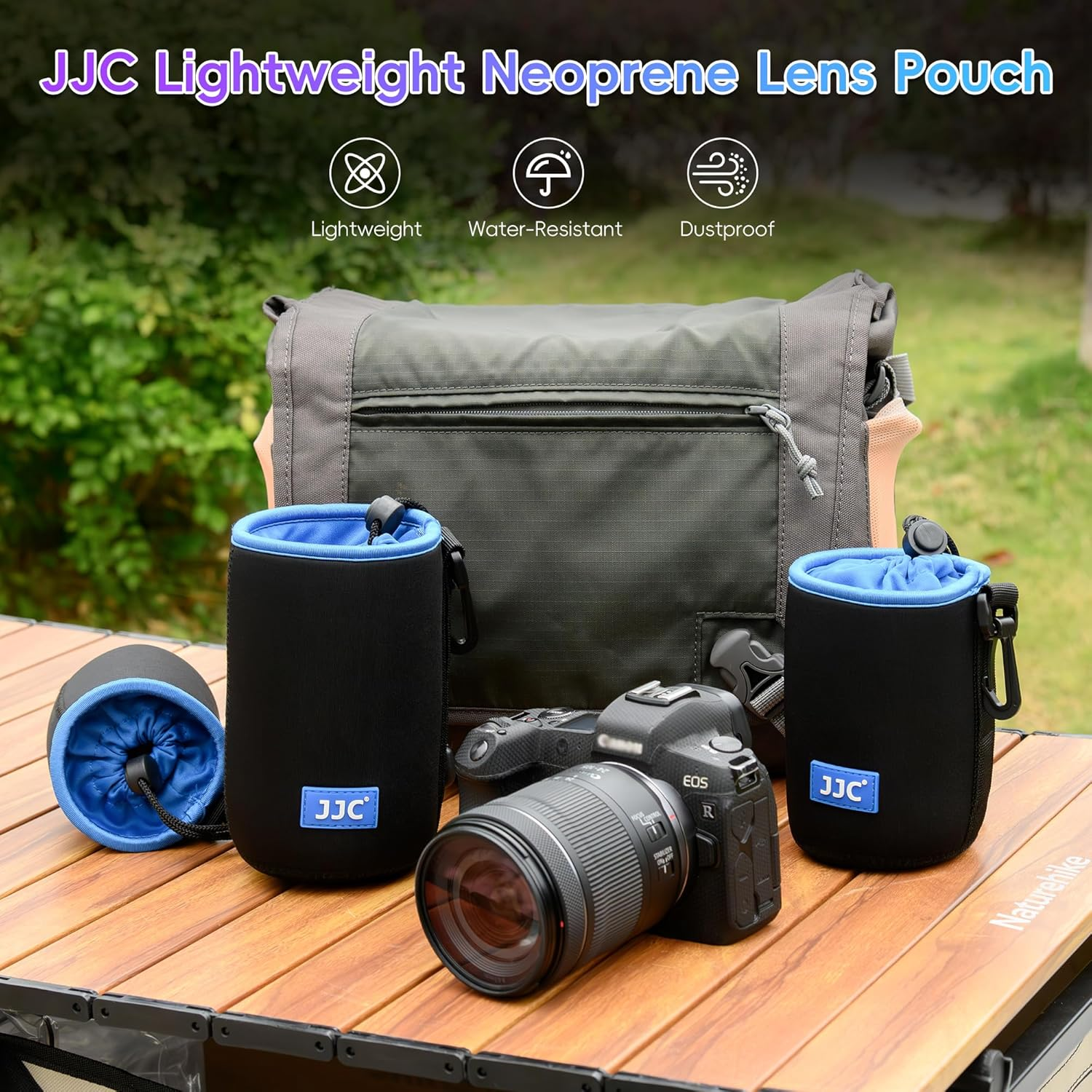 JJC Drawstring Neoprene Camera Lens Pouch Case, Protective Lens Bag for Mirrorless Lenses up to 3.5 X 5.9 (D X H) for Canon RF 24-240Mm EF-S 18-55Mm F/3.5-5.6 Ni 55-200Mm F/4-5.6G and More image number 4
