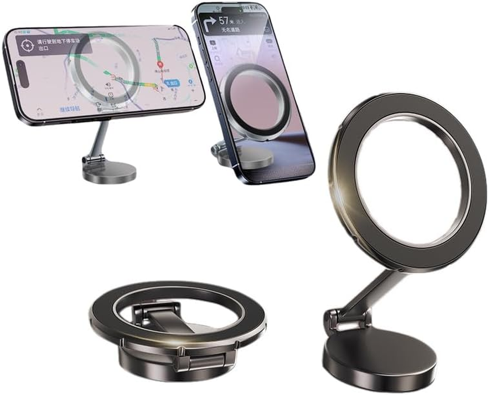 XUANFLY for Magsafe Car Mount, 360&deg; Rotation Phone Holder for Car, Universal Dash Car Mount, All-Metal Magnetic Phone Mount for Car Fit for Iphone 15 14 13 12 Pro Max plus Mini Magsafe Cases (Black)