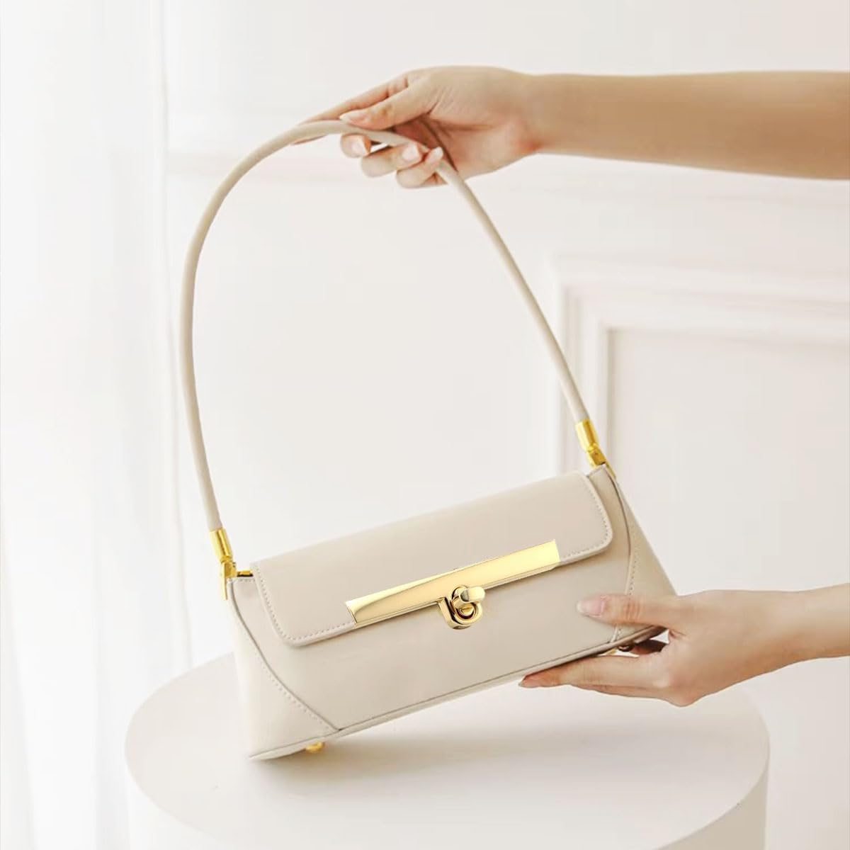 6 Sets Turn Lock Clasp Purse Closure Twist Locks Fasteners Metal Hardware Clip Clasp Buckles with Washers for DIY Handbag Shoulder Handle Bags Craft Briefcase Handbag Making (Gold, Silver) image number 2