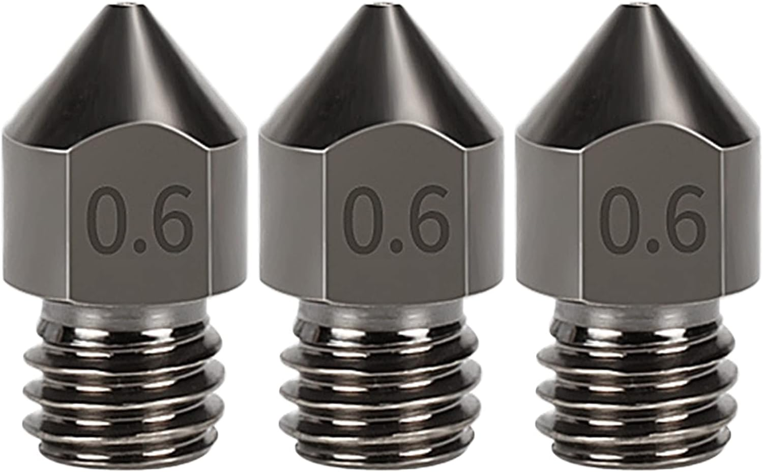 Acbbmns 3-Pack Hardened Steel Nozzle 0.4 Mm/1.75 Mm 3D Printer MK8 Nozzles Fit for Makerbot Creality CR-10 Ender 3 (0.4Mm, 3-Pack)