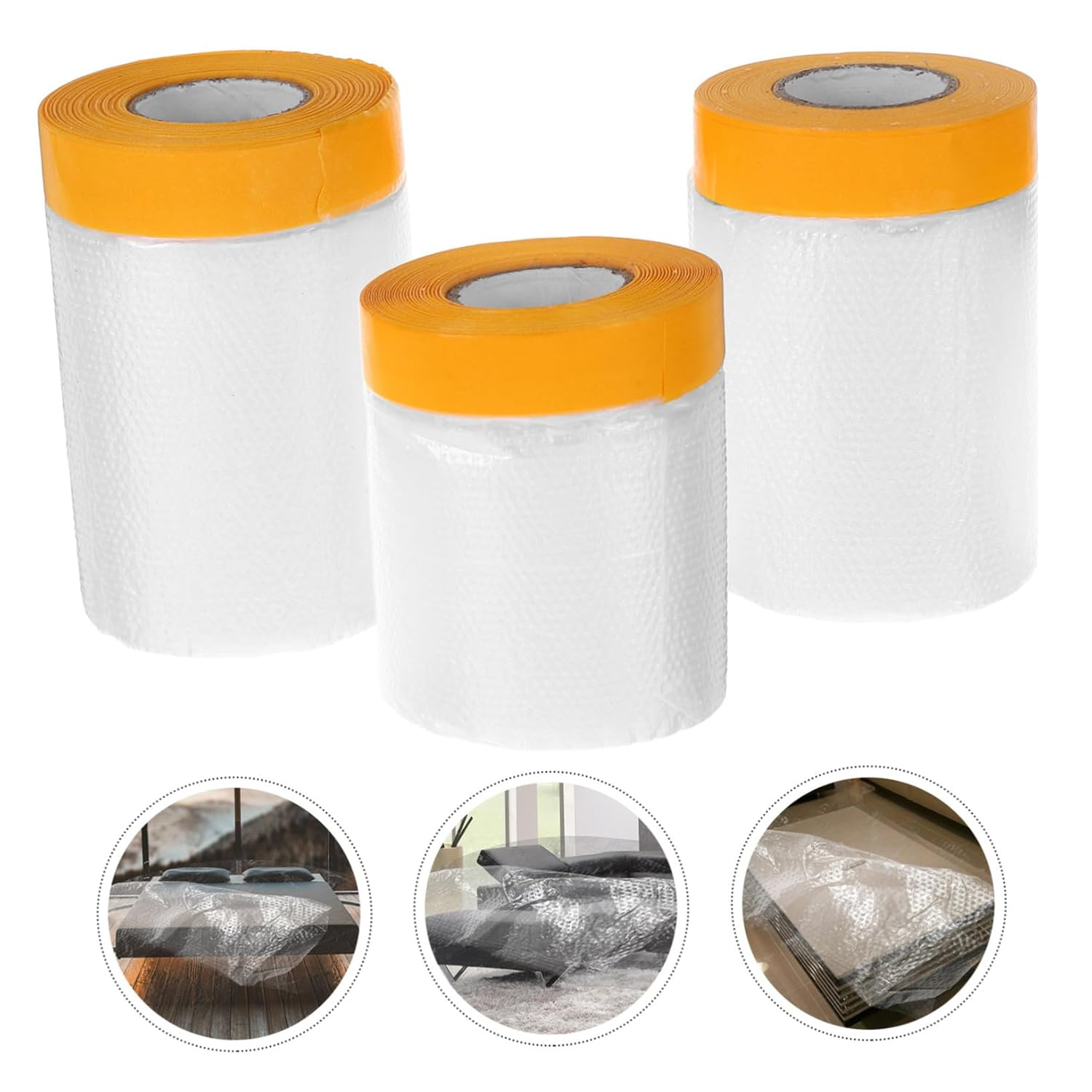 CANIGHT 3Rolls Dust Protective Film Furniture Cover Film Masking Tape for Neck Sealer image number 6