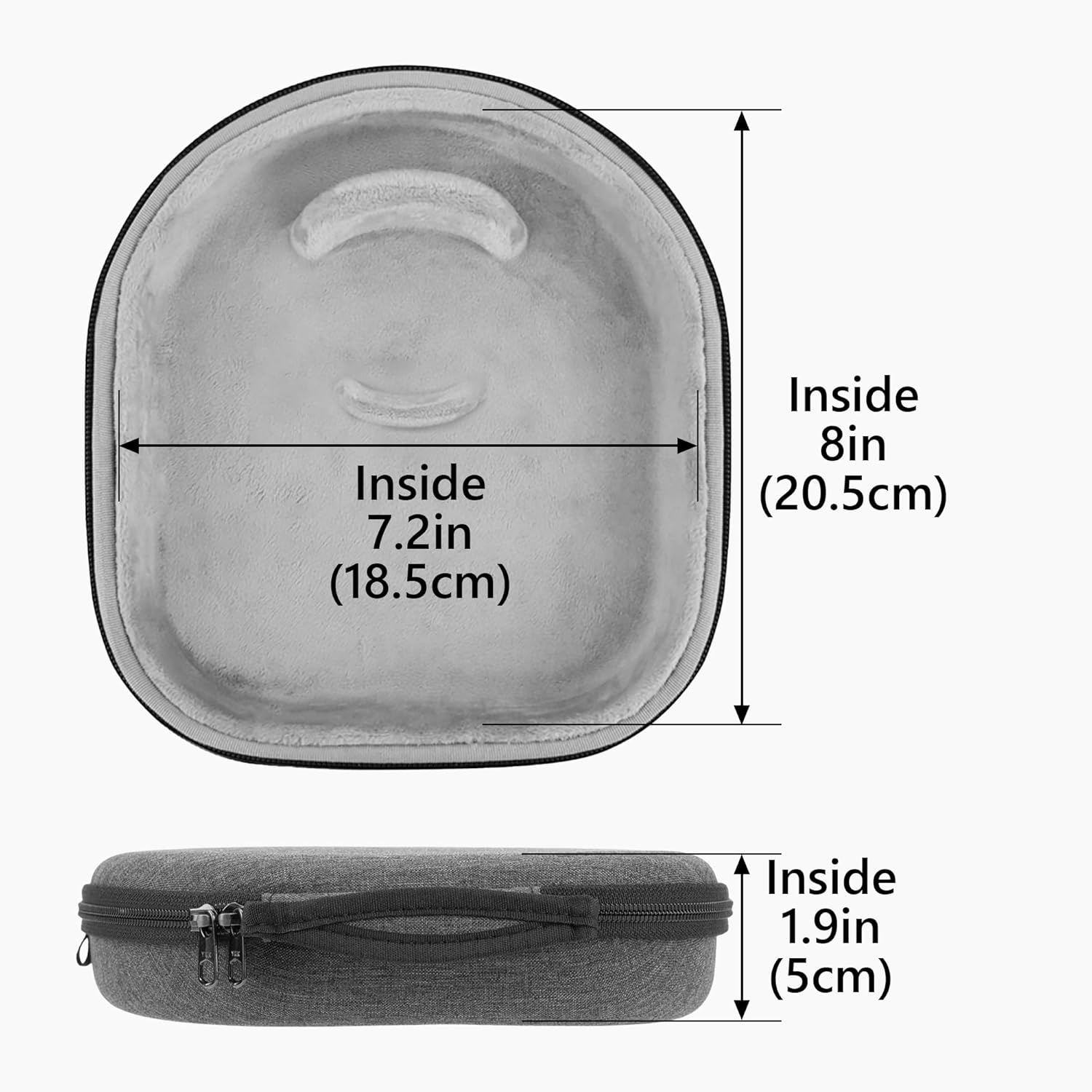 Geekria Shield Headphones Case for Lay Flat Over-Ear Headphones, Replacement Hard Shell Travel Carrying Bag with Cable Storage, Compatible with Steelseries, B&W, Skullcandy Headsets (Grey) image number 1