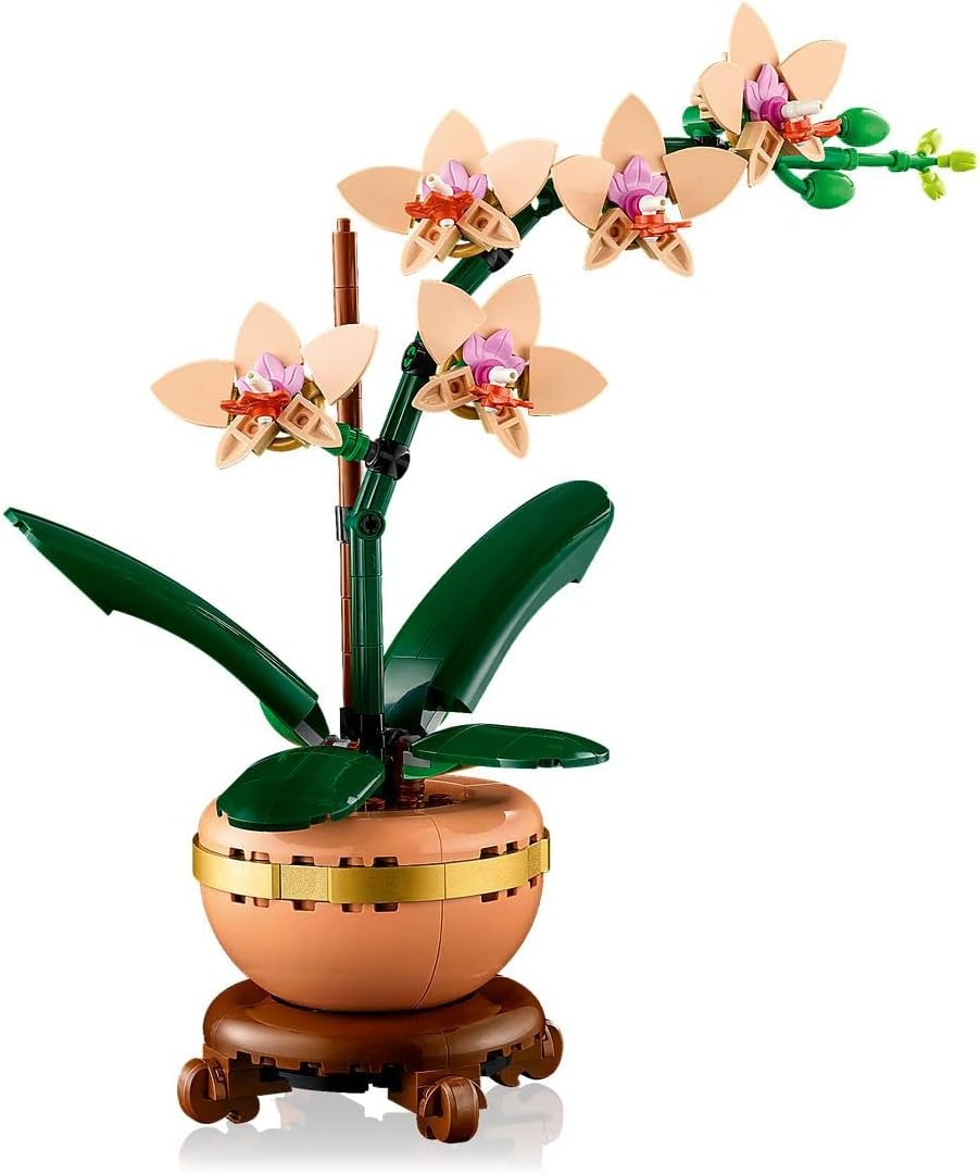 LEGO Botanicals Mini Orchid Artificial Plant Craft Kit for Adults, Model Building Set with Faux Flowers in a Terracotta Style Flowerpot, Office or Home Decor Treat for Women and Men 10343 image number 2