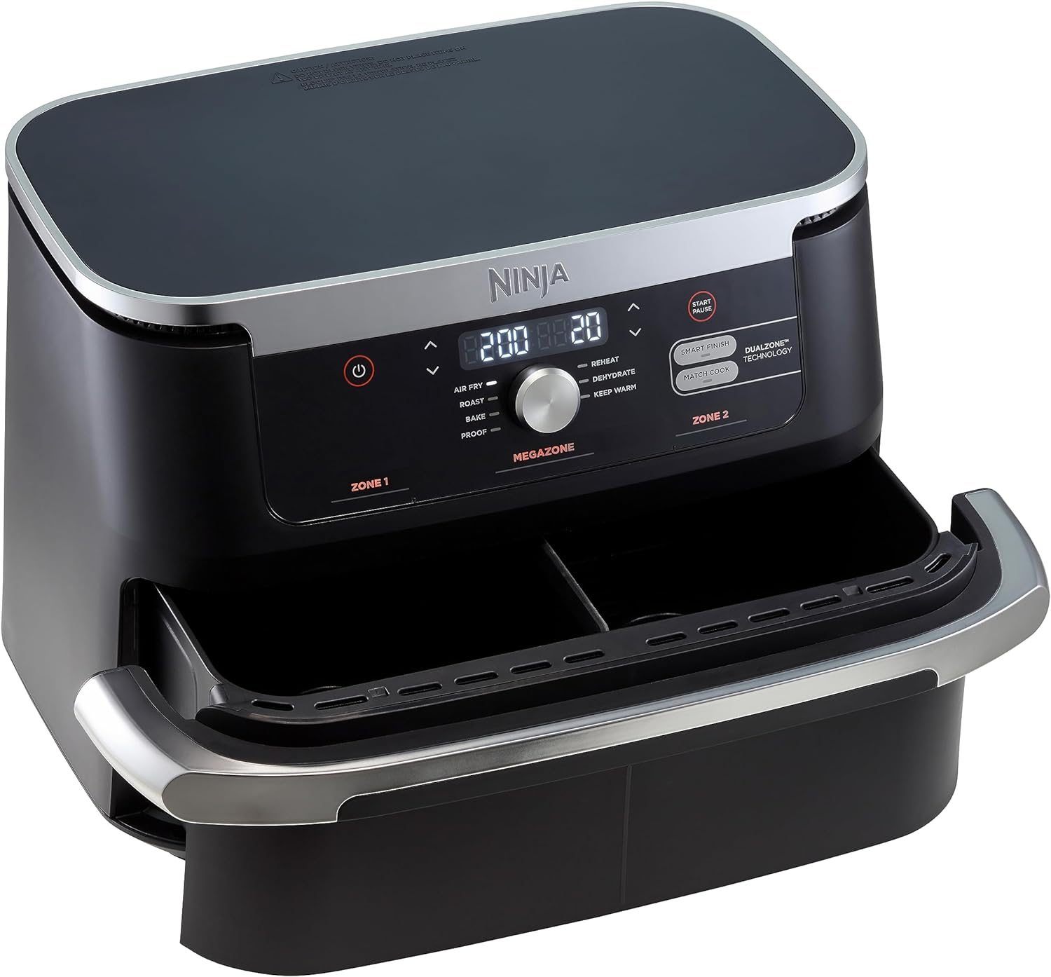 Ninja XXXL Flexdrawer Air Fryer, 10.4L Extra Large Drawer with Removable Divider, Dual Zone Technology, 7 Functions, Non Stick, AF500ANZ, Black