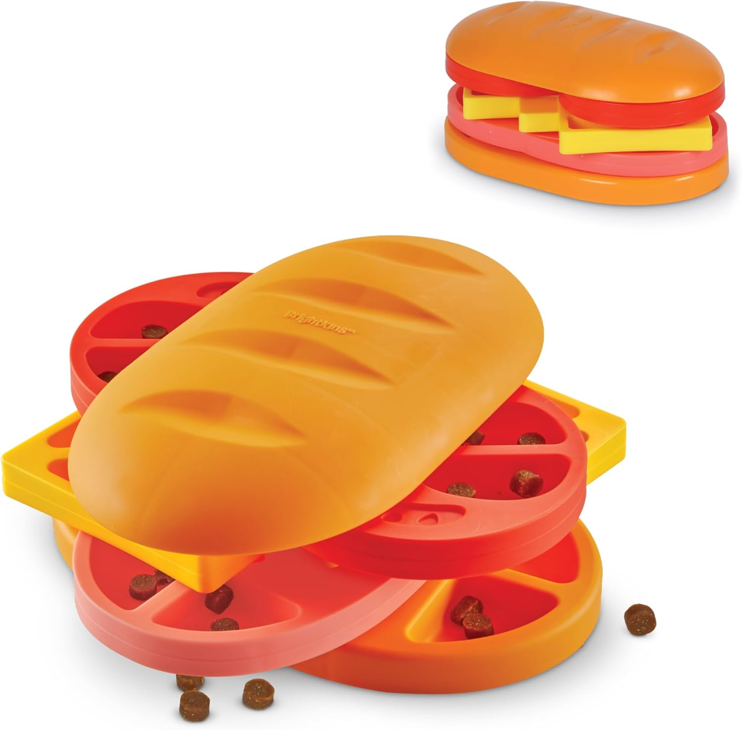 Brightkins Pizza Party! Treat Puzzle - Dog Puzzle Toys, Interactive Dog Toys, Dog