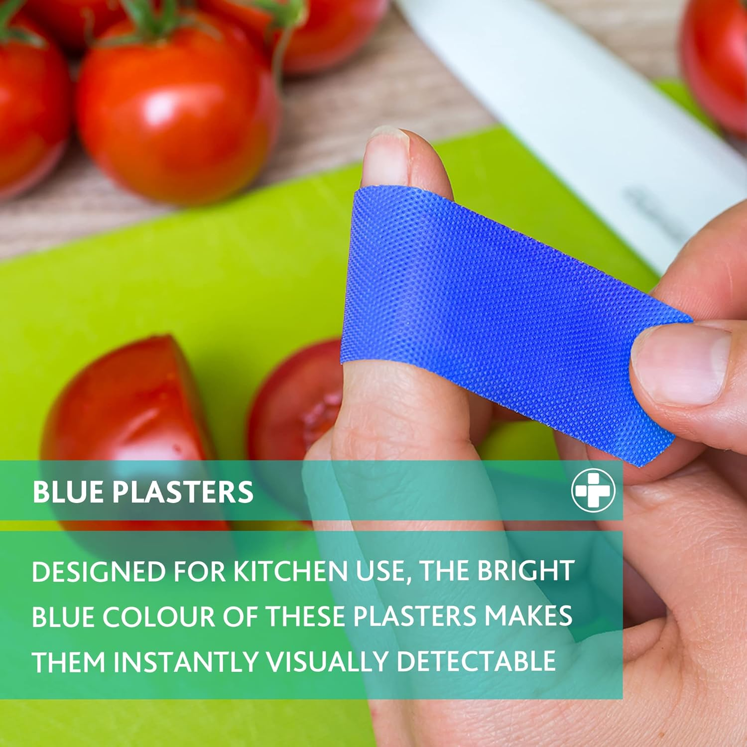 Reliance Medical Ref 456 Blue Dependaplast Plasters Metal Detectable Safety First Aid - Protect from Water and Low Allergy Adhesive with Assorted Sizes - Easily Detectable (Pack of 100) image number 2