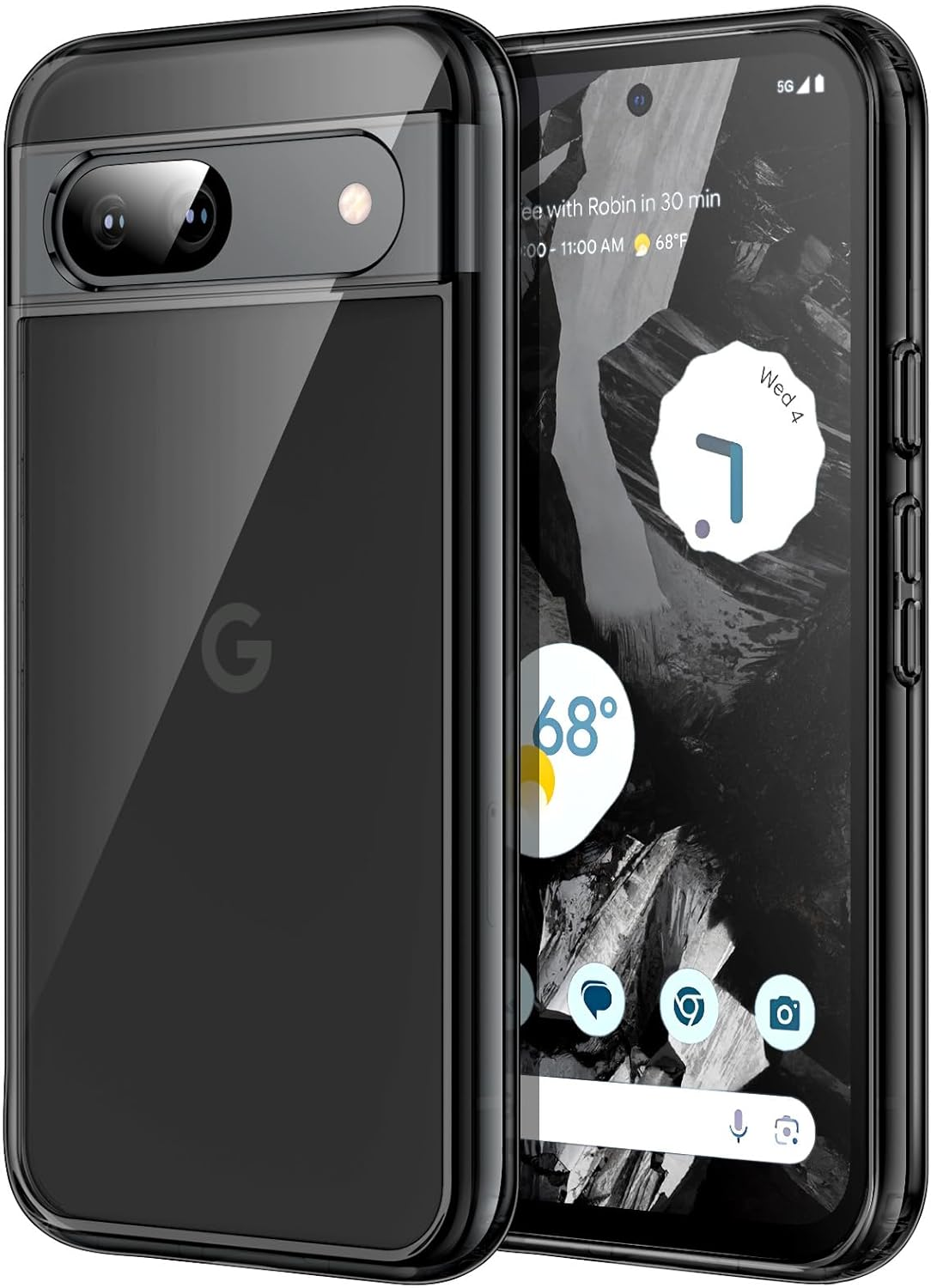 Jetech Case for Google Pixel 8A 6.1-Inch 2024, Non-Yellowing Shockproof Bumper Protective Phone Cover, Anti-Scratch Hard PC Back (Black) image number 3