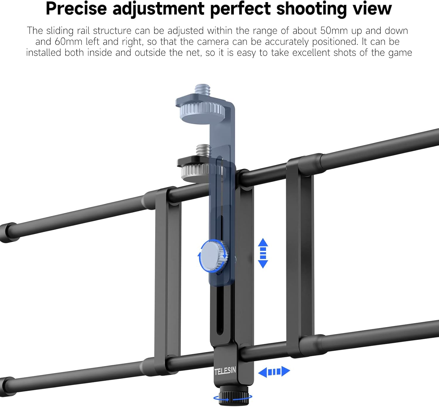 TELESIN Camera Fence Phone Mount Mevo Start Game Changer Chain Link Video Recording Accessories, Backstop Lynkspyder Clamp Clip Holder Attachment for Go Pro Insta360 Iphone Baseball Softball Tennis image number 3