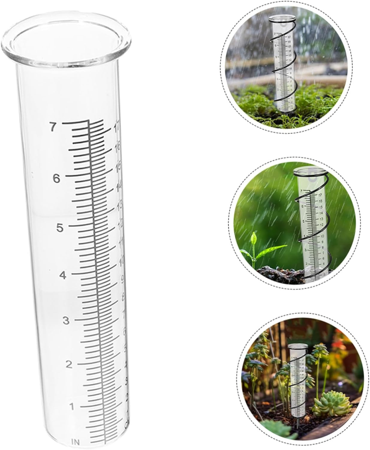 Balacoo 3Pcs Outdoor Rain Gauge with Scale Plastic Tubes Freeze and Crack Resistant Rainwater for Accurate Lawn and Garden Measurement image number 2