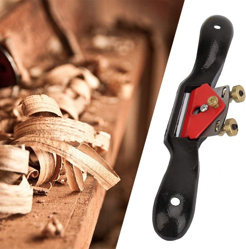 10 Inch Woodworking Plane Spokeshave, Steel Hand Trimming Tool with Double Screw Thickness Adjustment, for Curved and Irregular Wood Surfaces, for Woodworking Enthusiasts And image number 2