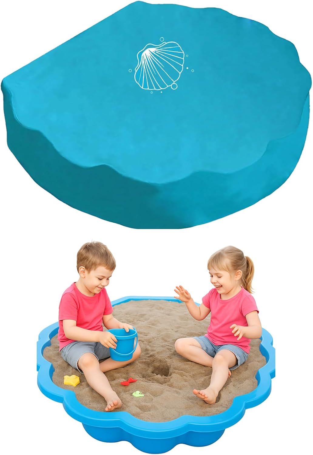 Elevapulse Sand Shell Cover 100 X 15 Cm, Waterproof Sandpit Tarpaulin with Lid for Shell Sandpit XXL, Perfect Protection for Outdoor Sand Shells and Playgrounds image number 1