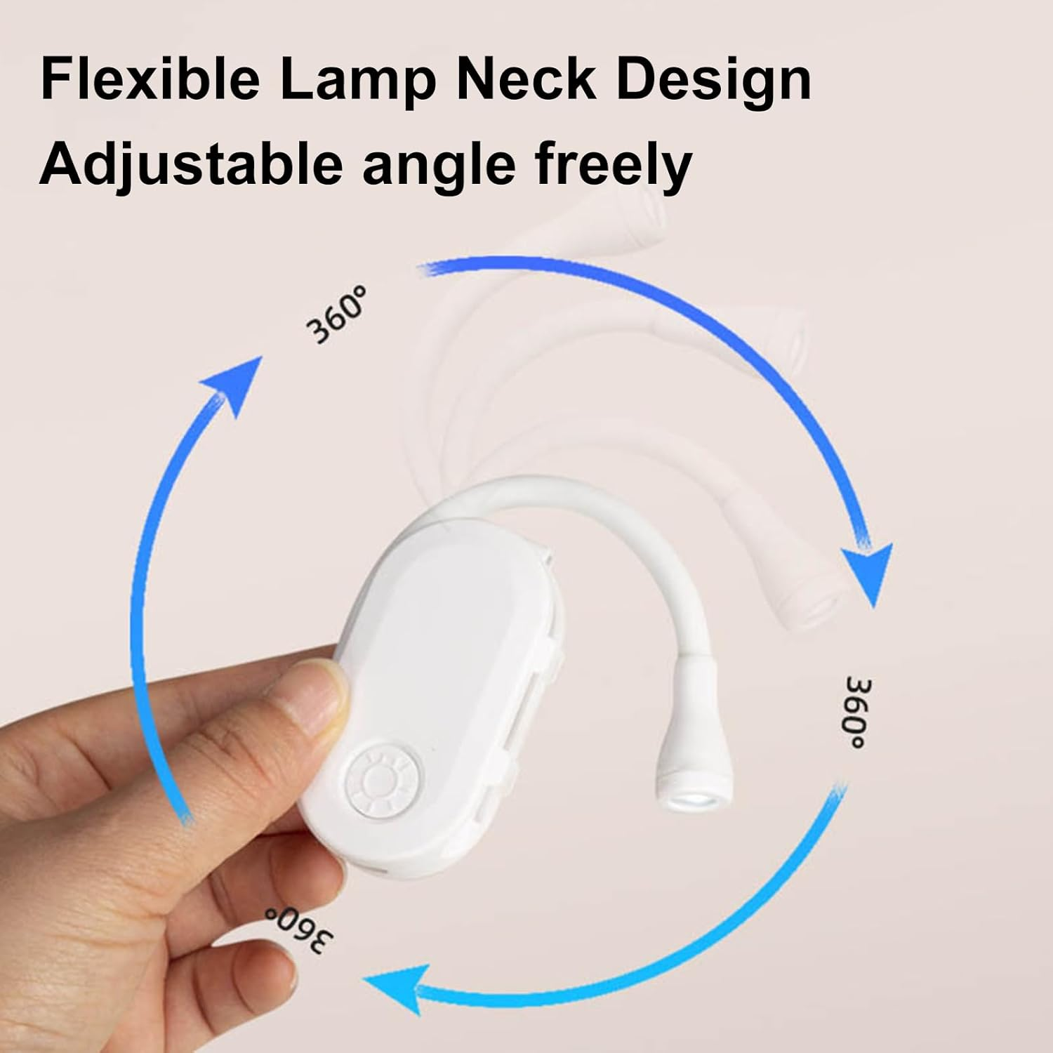 Reading Lamp Book Clamp, LED Book Lamp, USB Rechargeable Clamp Lamp with 3 Colour Temperature Modes, 360&deg; Rotatable, Adjustable Brightness, Book Reading Light for Night Reading in Bed, Gift for Book image number 3