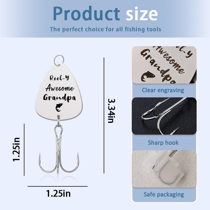 Grandpa Dad Fathers Day Retirement Gift Fishing Lures for Men Daddy Dad in Law Father Day Gifts for Father Grandfather image number 5