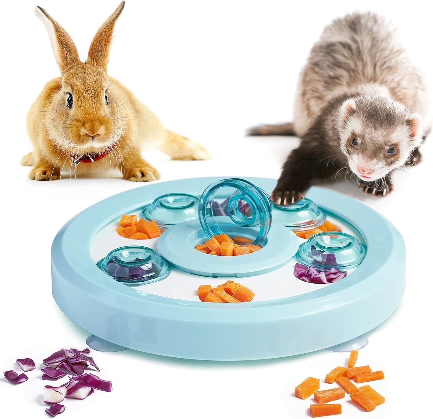 Cozioz Blue Feed Finder Toy for Guinea Pigs, Rabbits, Chinchillas, and Hamsters &ndash; Interactive Small Animal Toy and Accessory image number 3