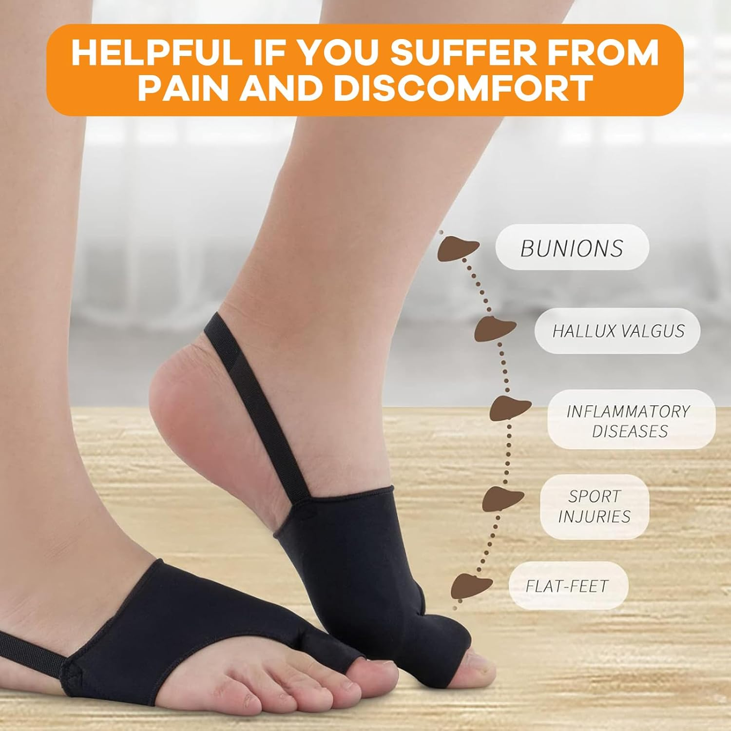 2-Pack Bunion Corrector for Women & Men &ndash; Adjustable Toe Straightener with Breathable Cushion, Hallux Valgus Support Splint for Day/Night Wear image number 3