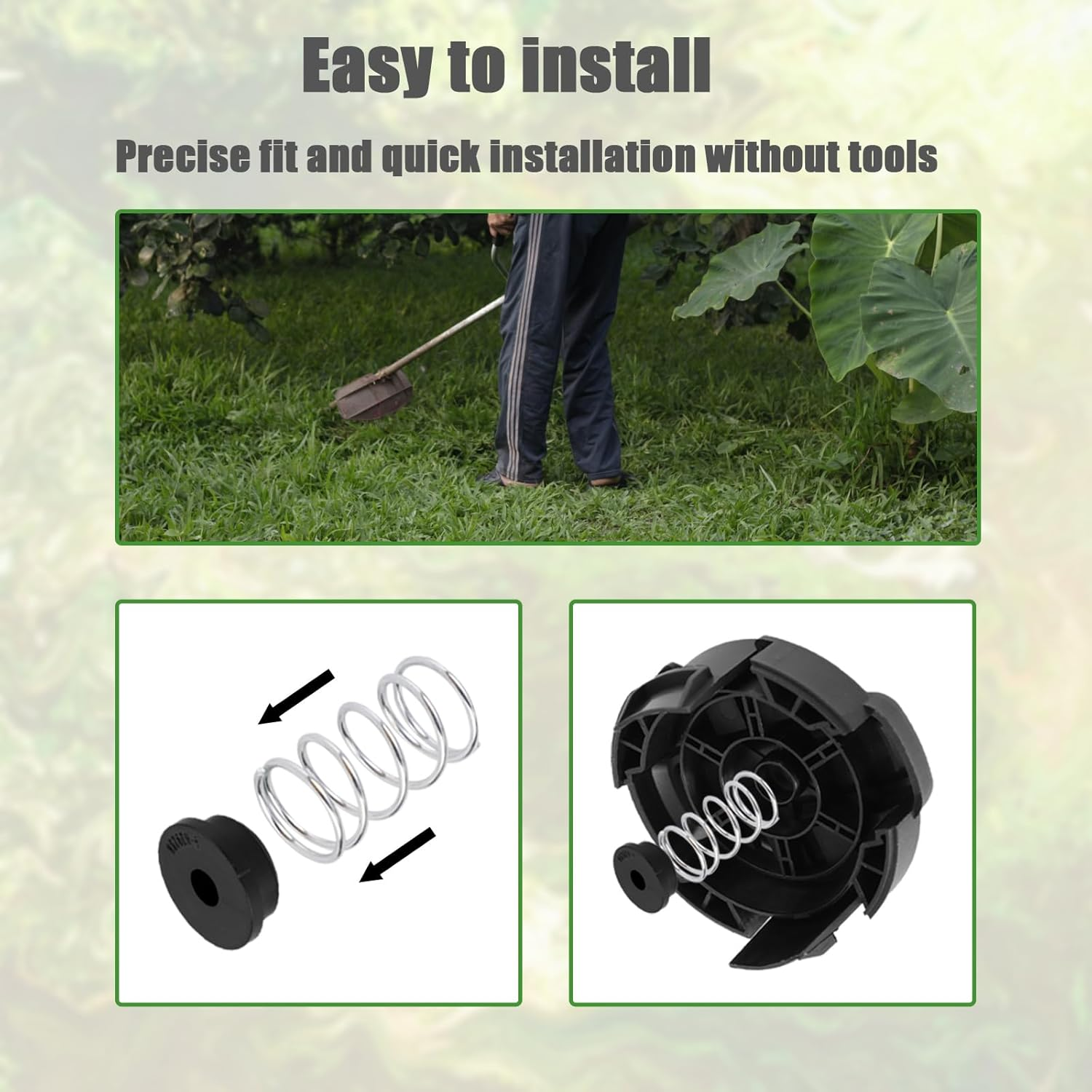 2Pcs DWO1DT995 String Trimmer Head Cap Replacement, with Weedeater Spring and Spring Cover Attachments Parts for DCST920 DCST970 DCST922 DCST990 DCST925 image number 2