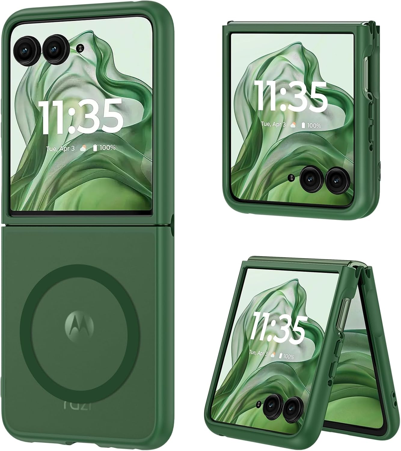 DUEDUE for Motorola Razr plus 2025/2024 Case, Moto Razr 50 Ultra 5G Case Magnetic, Protective Cover Shockproof Phone Case for Motorola Razr+ plus 2025/2024/Moto Razr 50 Ultra 5G 6.9", Green