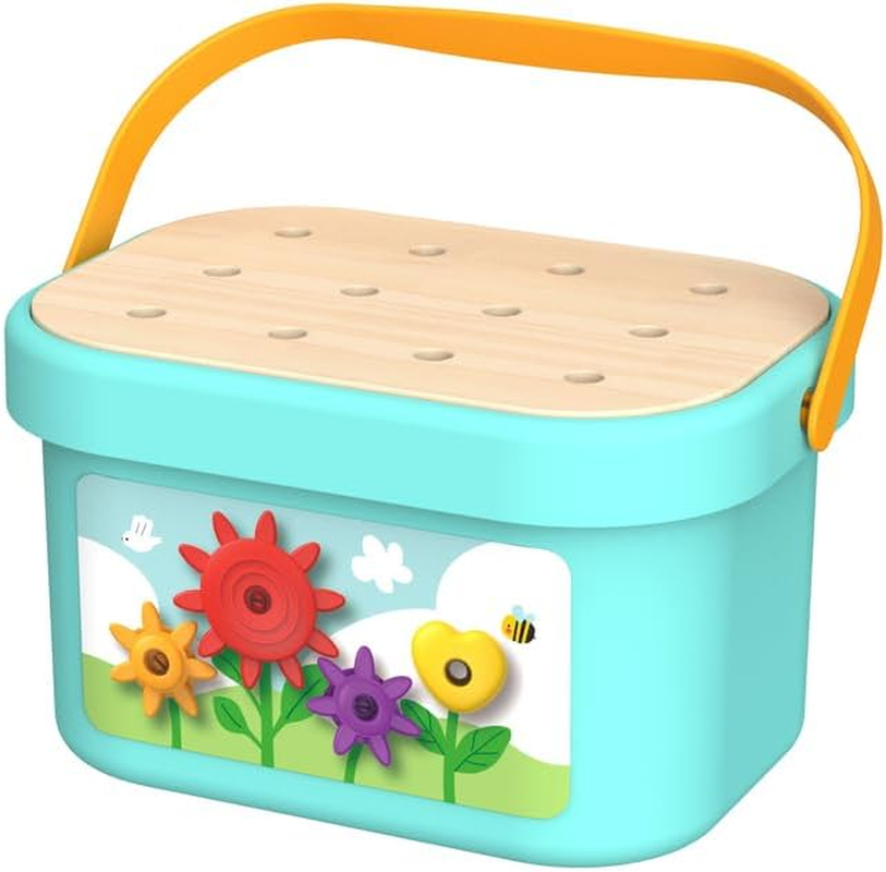 Tooky Toy TJ631 - Rainbow Pegs and Cogs Stacking and Lacing Set - Educational Stacking Toy image number 2