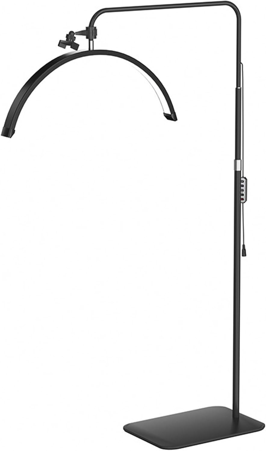 Lash Light for Eyelash Tech-Esthetician Ring Light, Half Moon Light for Led Lash Lamp Extensions, Tattoo Artists, Nail Tech - Cool, Warm Lamp with Adjustable Brightness & Height, Phone Holder (Black) image number 5