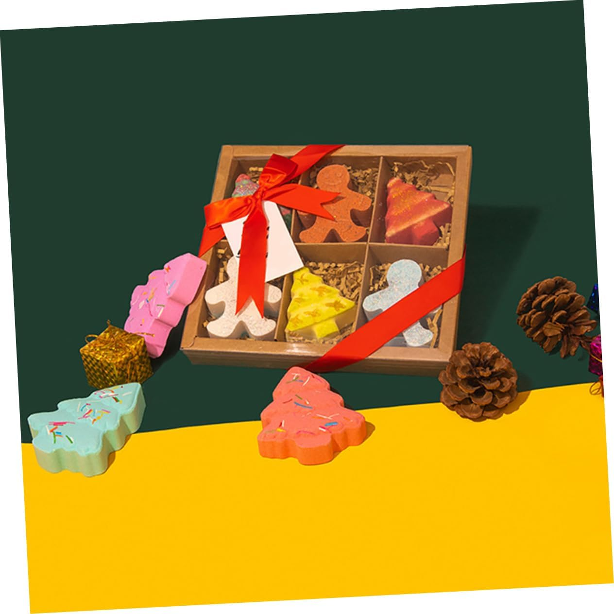 NULYLU 6Pcs Gingerbread Man Bath Salt Christmas Themed Aromatherapy Bathing for Boys and Girls Rich Foaming Shower Salt for Relaxing and Foot Soaks image number 5