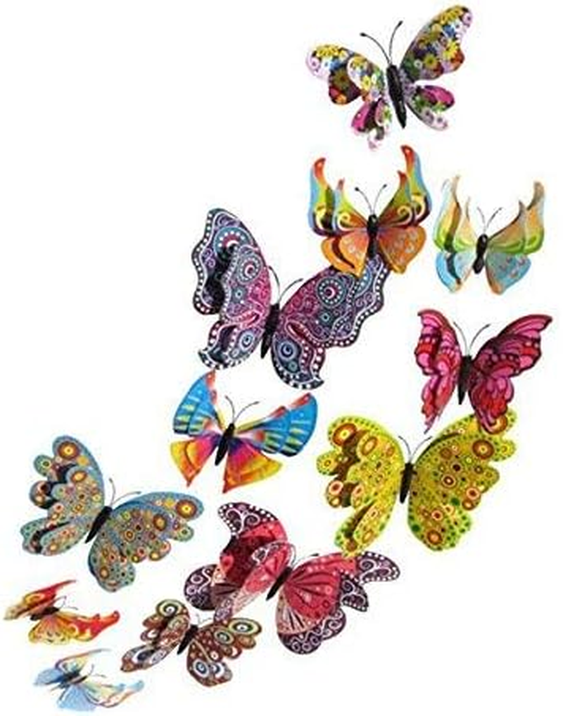 12PCS PVC 3D Butterfly Fridge Magnets Refrigerator Magnets Wall Stickers with Magnet for Wall Decor Art Decor Crafts Home Party Decoration image number 1