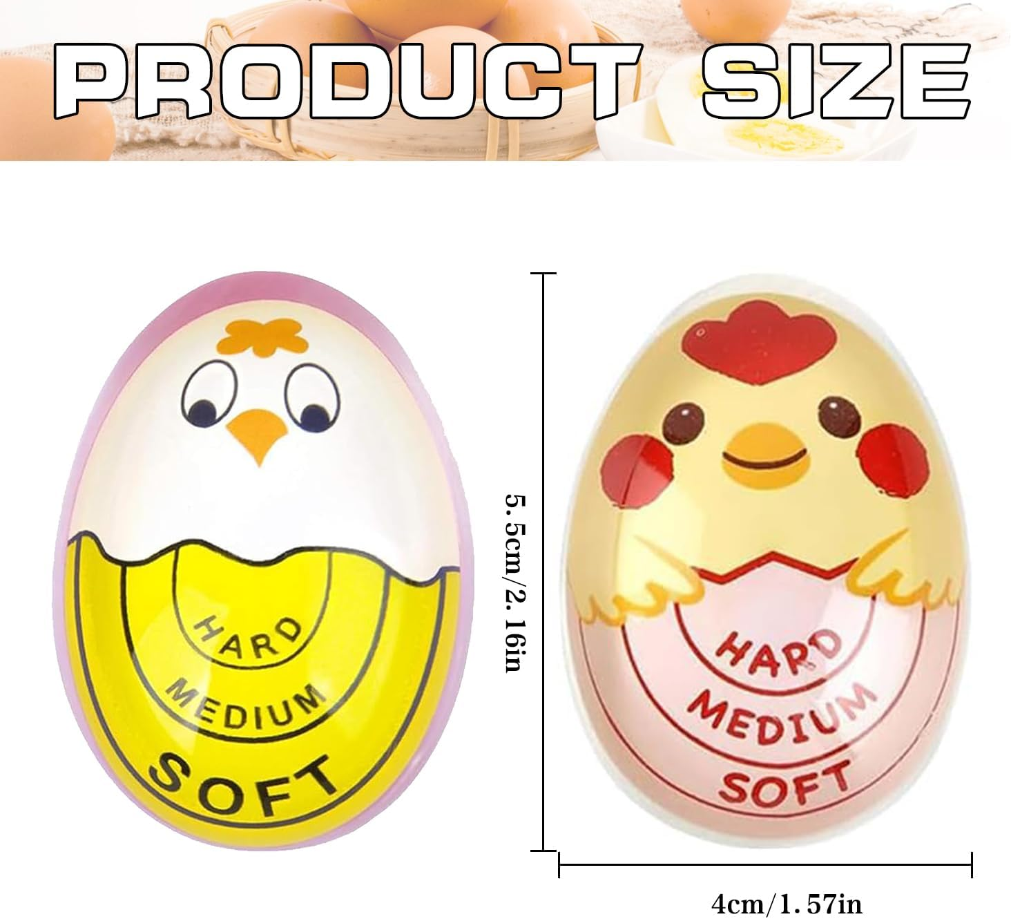 2 Pack Color-Changing Egg Timer &ndash; Perfect Boiled Egg Timer for Soft, Medium, and Hard Boiled Eggs &ndash; Heat-Sensitive & Bpa-Free &ndash; Kitchen Gadget for Consistently Perfect Eggs Every Time image number 2