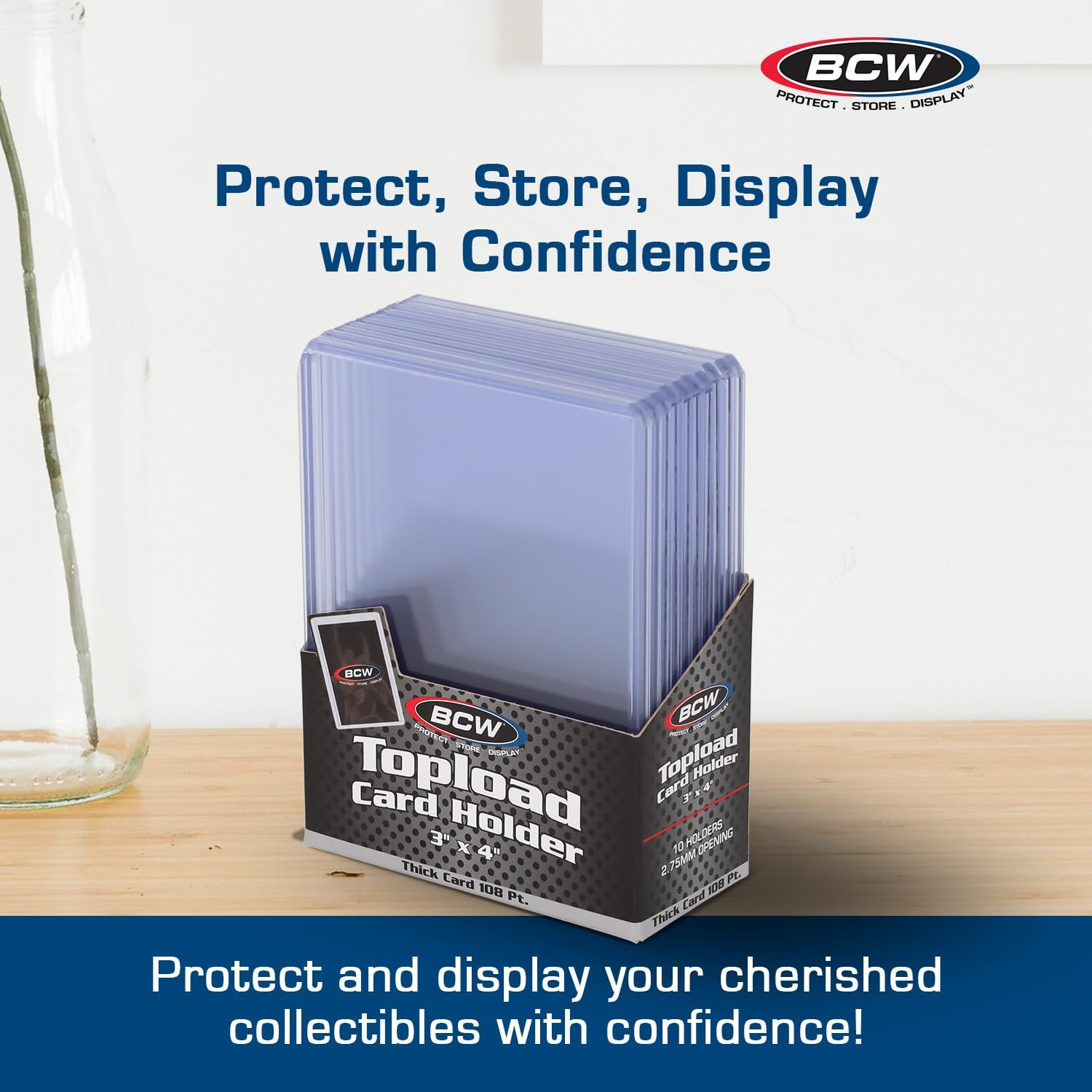 BCW Supplies 108 Pt. Thick Topload Holder (10 Count Pack) - White image number 6