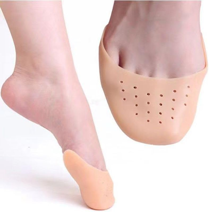 2 Pcs Ballet Dance Toe Pads Soft Silicone Gel Toe Covers High Heels Toe Caps for Women Toe Protector with Breathable Hole (Complexion, One Size) image number 1