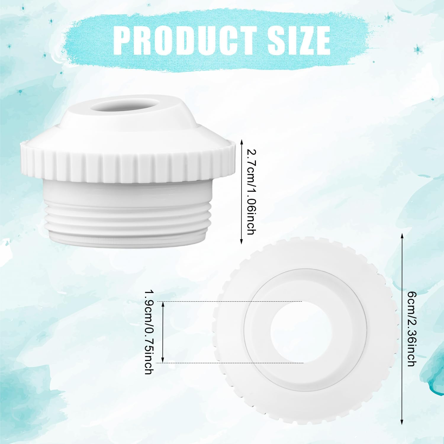 PEUTIER 2Pcs Pool Jet Nozzles, Swimming Pool Return Jet Directional Flow Eyeball Inlet Jet Flow Inlet Fitting for Swimming Pool Water Outlet Jet Nozzle Fitting Replacement image number 3