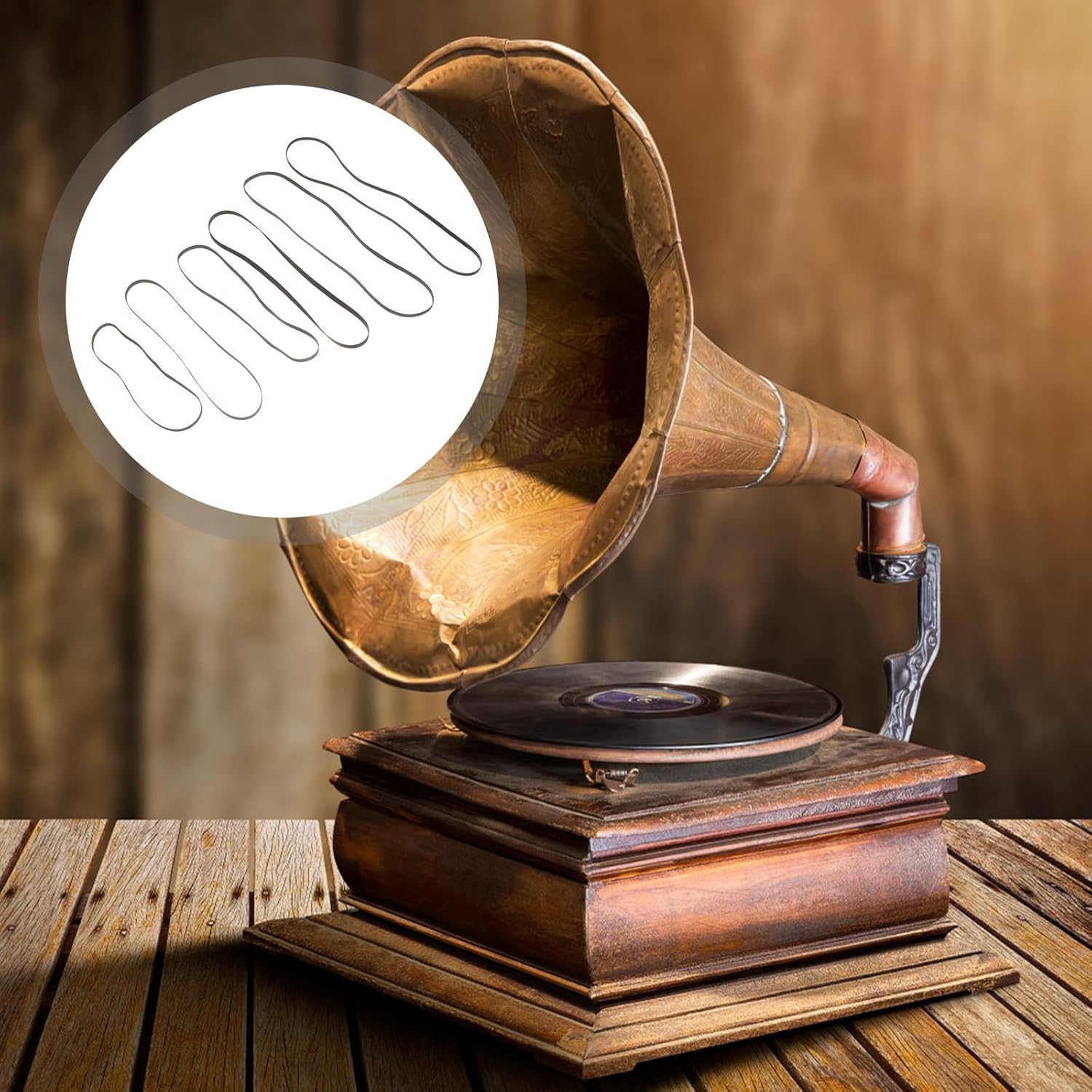 6Pcs Rubber Turntable Belts for Record Player Replacement, Assorted Folded Sizes 154Mm-285Mm, Phonograph Drive Belt Set for Home Audio Equipment image number 3