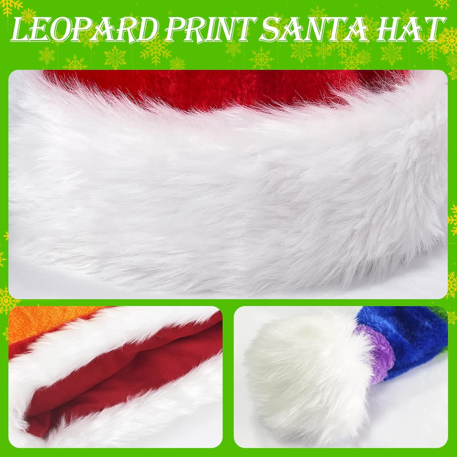 Seiddons Christmas Santa Hat Adults Long Plush Xmas Hats for Christmas New Year Festive Party Supplies - Long Black image number 2