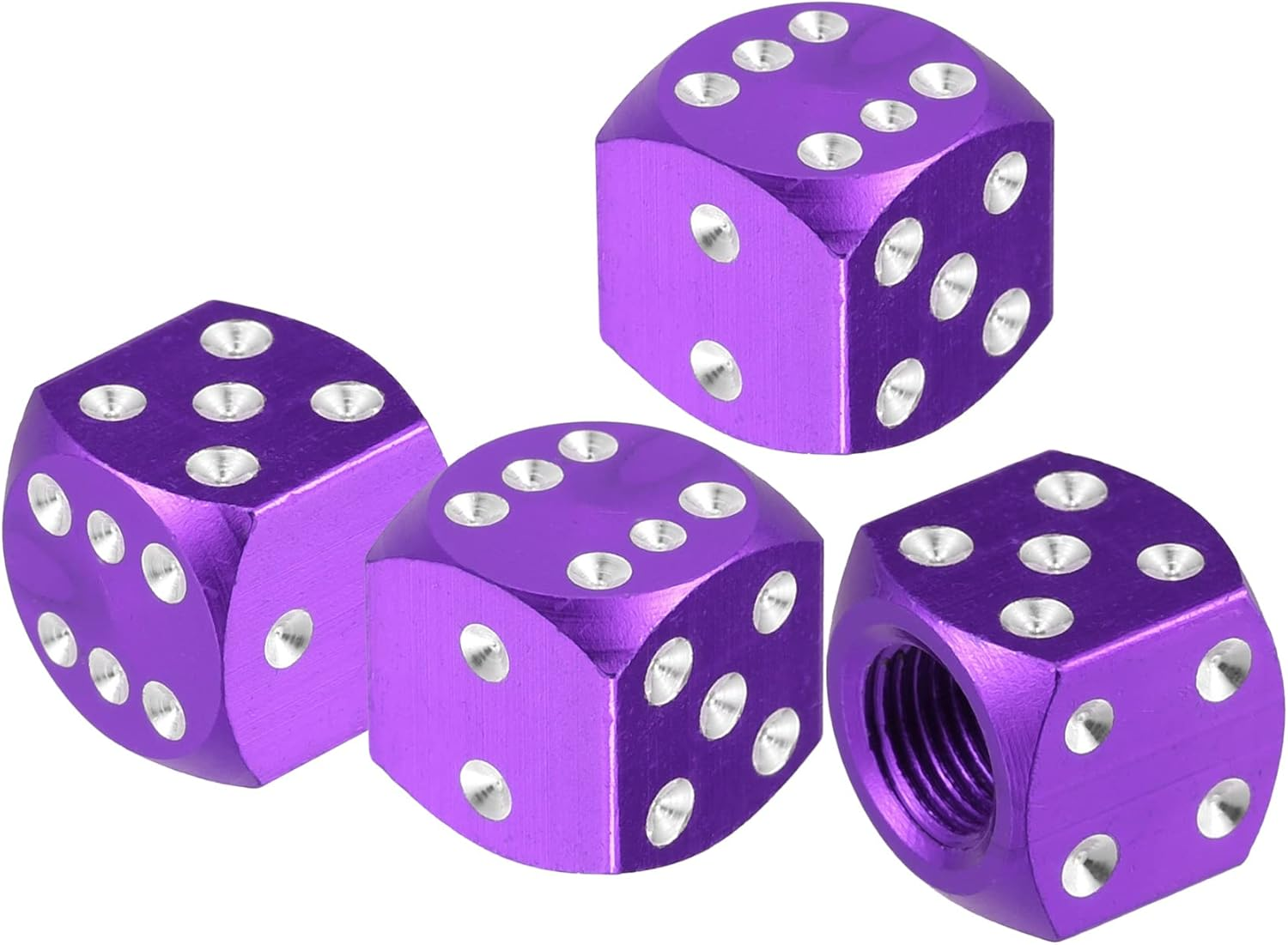 X AUTOHAUX 4Pcs Aluminium Alloy Purple Tire Valve Caps Wheel Valve Covers Dustproof for Car Truck