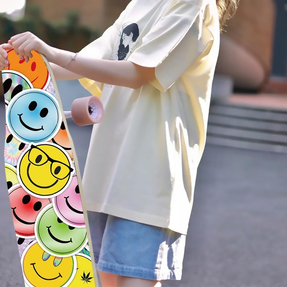 100PCS Smiling Stickers, Cute Water Bottle Stickers for Kids, for Teaching Rewards, Notebooks, Stationery, Luggage, Cartoon Happy Stickers