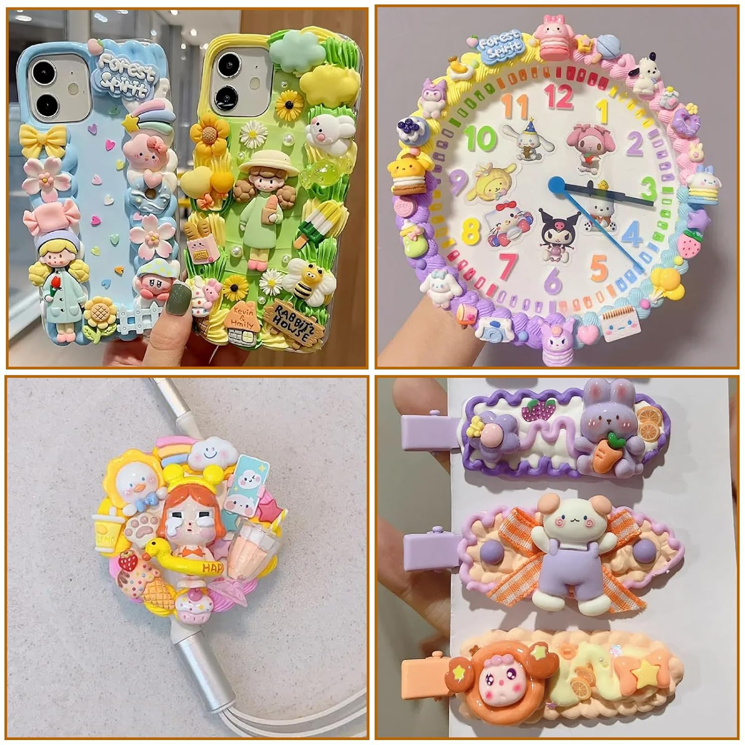 7 Colors Decoden Cream Kit, Simulation Fake Whipped Cream Glue, with Nozzle 3 Pack Decoration, Very Suitable for Making DIY Handicrafts(1.7 Oz) image number 2