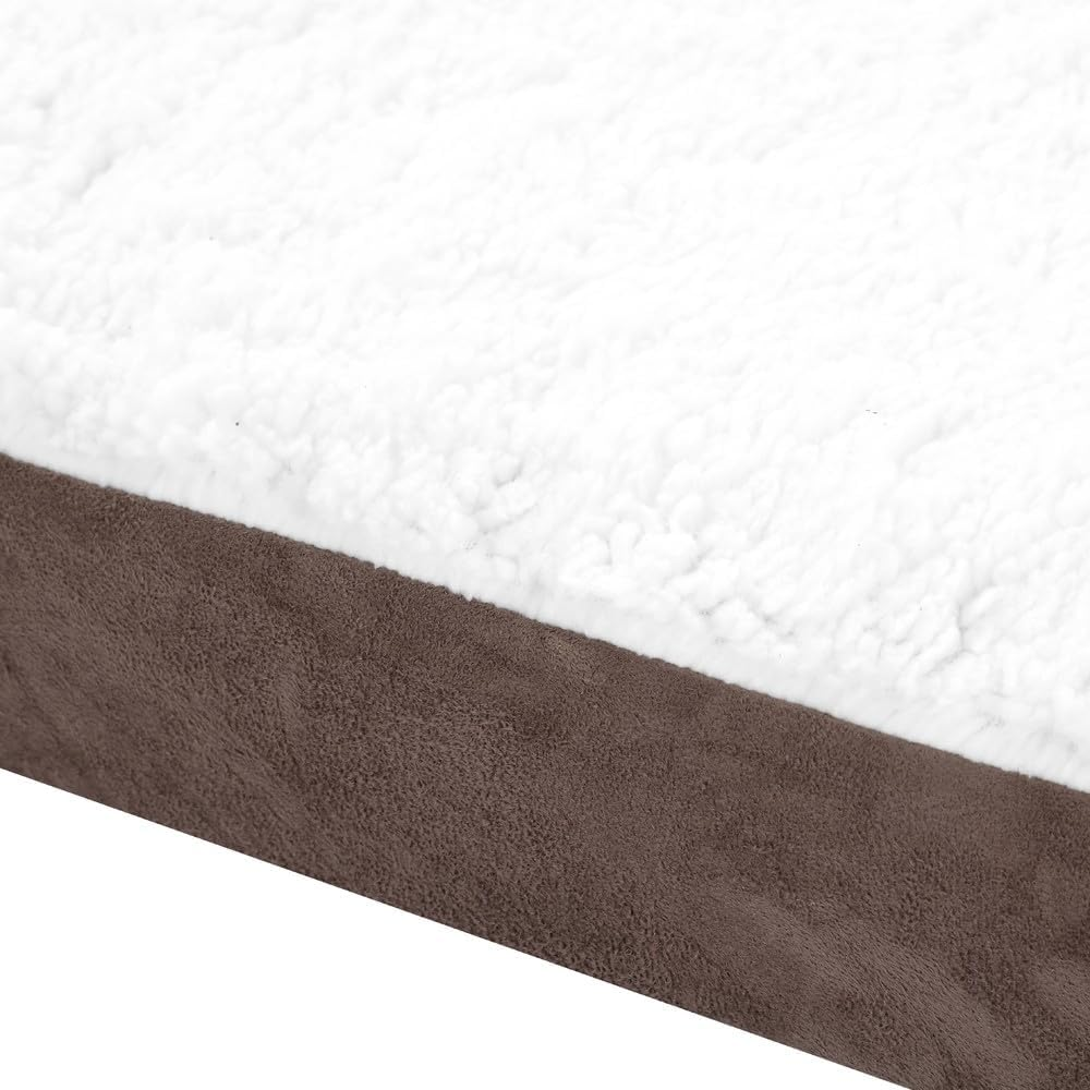 Paws & Claws Orthopedic Pet Bed, Brown Suede, 75 X 50 X 8 Cm Size