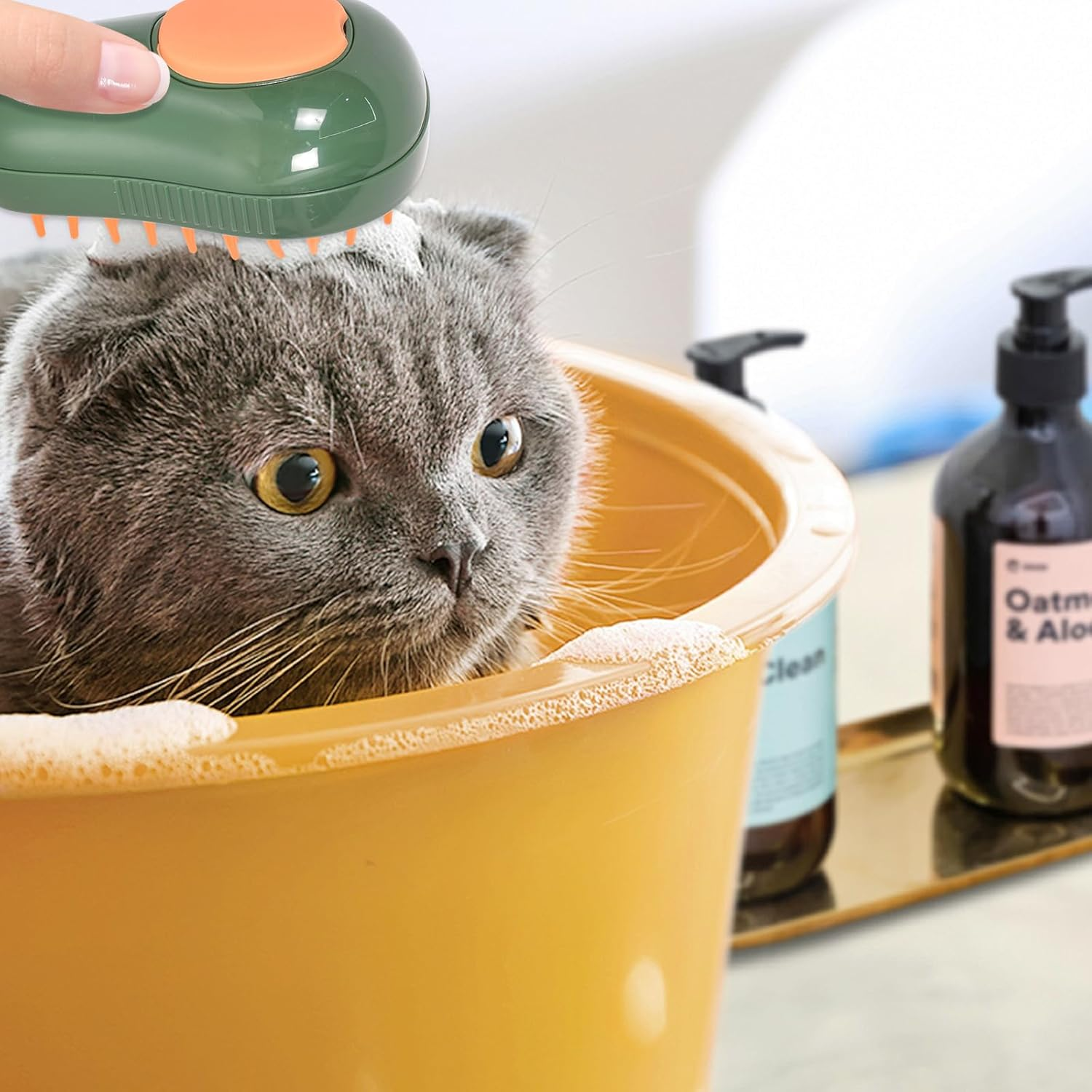 Dog Brush, Cat Brush, Pet Brush, Short Hair, Long Hair, Green image number 5