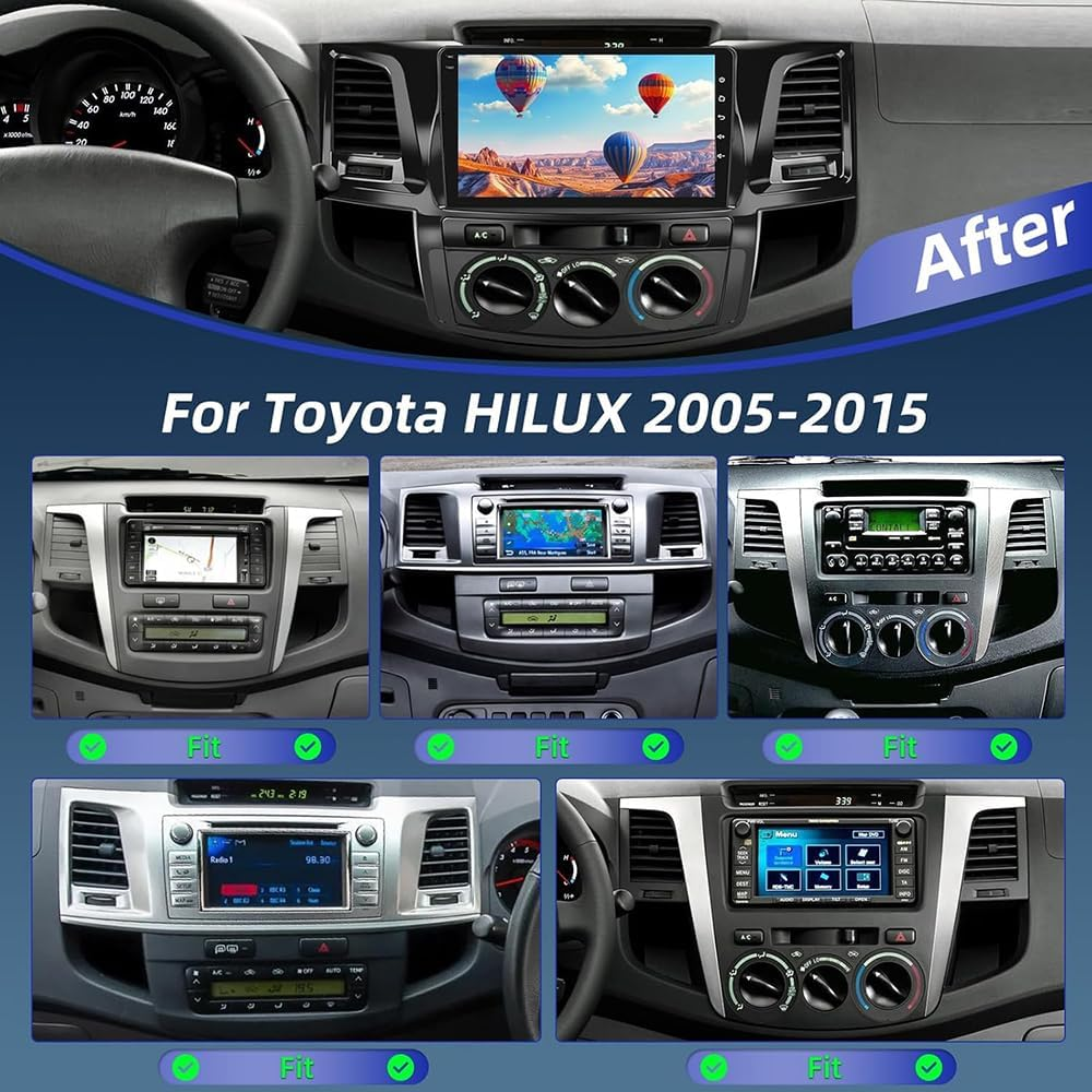 2G+64G Android 13 Car Radio Stereo GPS Navigation Apple Carplay Android Auto Head Unit Right Hand Drive 9Inch Touch Screen for Toyota Hilux 2005~2015(9 Inch for Toyota Hilux 2005-2015) image number 6