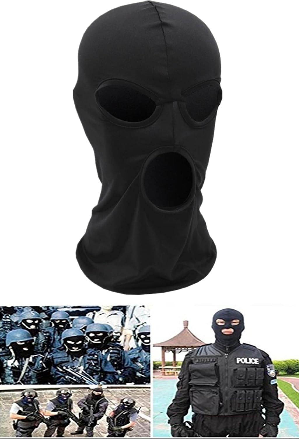 WYSUMMER 3 Hole Full Face Mask, Women Men Thin Balaclava Face Mask for Motorcycle Bike Hunting Cycling Cap Ski