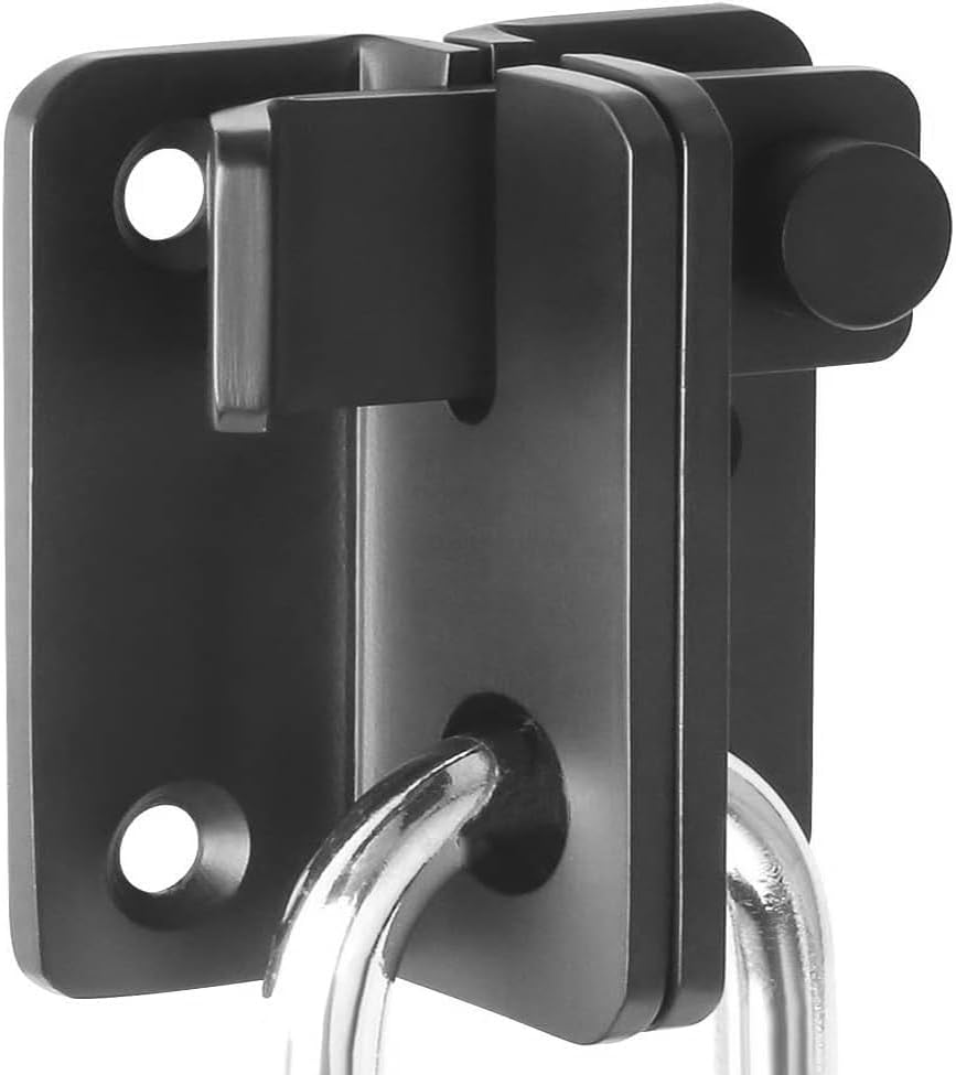 Flip Latch Gate Latches Slide Bolt Latch Safety Door Lock Catch for Barn Cabinet Garden Bathroom Garage Window Sliding Door Shed Lock (Black - Left Open, L 62 * 56MM)