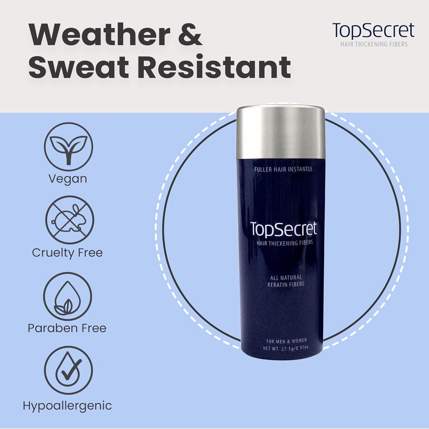 Top Secret Hair Thickening Fibers -Regular Size Refill (.42 OZ.) White image number 5