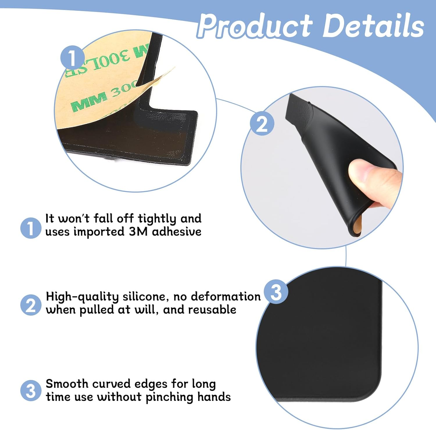 Ozessence 3 Pcs Phone Card Holder, Phone Case Card Holder Stick on Silicone Suitable for Iphone Android Samsung and All Smartphone for Business People Teacher Place Business Card and Work Permit image number 1